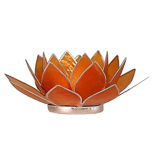 Capiz Lotus Licht orange 2e Chakra Silberrand - 13.5 cm Capiz Lotus Licht orange 2e Chakra Silberrand - 13.5 cm von Panotophia