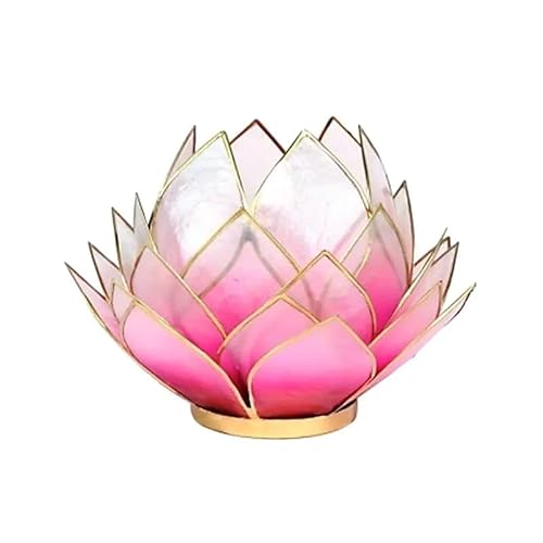 Capiz Lotus Licht rosa/hell rosa Gold groß - 15x15 cm von Panotophia