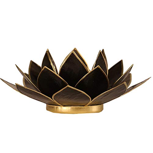 Chakra Lotus Licht, Capiz Teelicht schwarz von Panotophia