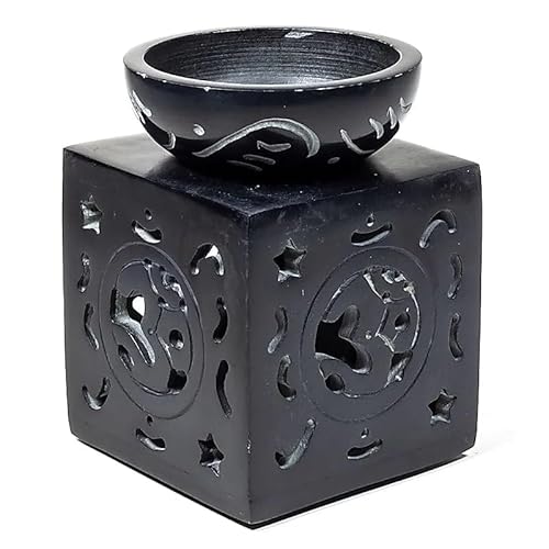 Duftlampe OHM Speckstein schwarz - 11x8 cm Duftlampe OHM Speckstein schwarz - 11x8 cm von Panotophia