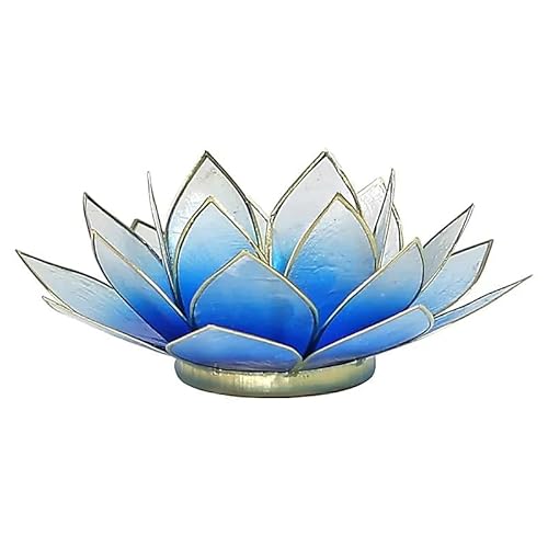 Lotus Licht Goldrand blau/weiß - 13.5 cm Lotus Licht Goldrand blau/weiß - 13.5 cm von Panotophia