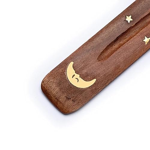 Räucherstäbchenhalter Holz Mond - 25 cm von Panotophia