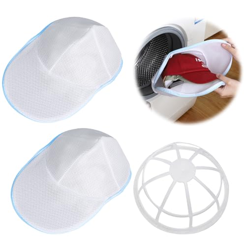 Cap Washer für Baseballkappen,Pansaan 2 Stück Cap Washer mit Mesh-Wäschebeutel für Erwachsene und Kinder, Cap Washer für Baseballmützen, Faltbarer Hut-Unterlegscheibe von Pansaan