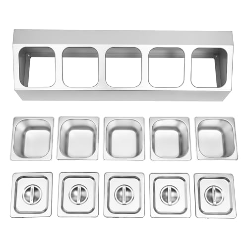 Aufsatzbord Gastronorm-Behälter Gestell 5 Spülmaschinenfest inkl. 5 1/6 Behälter mit 5 passenden Deckeln Aufsatzbord Gastronorm-Behälter Gestell 5 Spülmaschinenfest inkl. 5 1/6 Behälter mit 5 passenden Deckeln von PansyWind