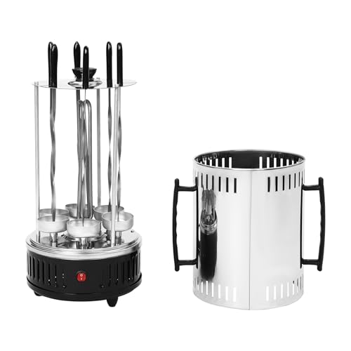 Vertikaler Elektrogrill 1000W 400-500℃ Elektrische Drehgrillmaschine für Zuhause Hähnchengrill Elektro Grill BBQ Tischgrill usw(6 Spieße) von PansyWind