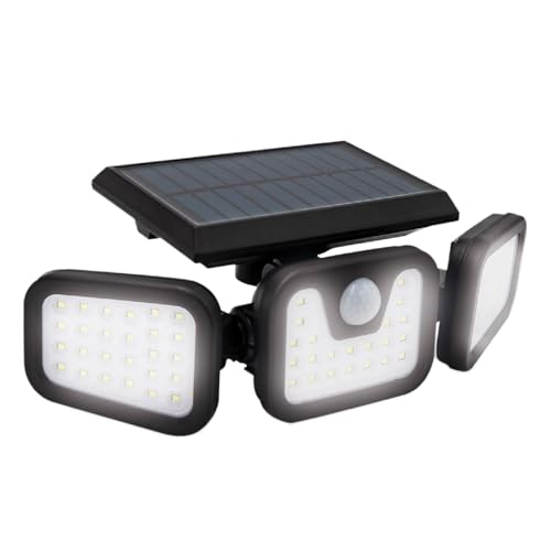 Panta TrioSolar - Hochleistungs-Solar Aussenleuchte - energiesparende Solarlampe mit starkem Akku - 74 LEDs & 600 Lumen Leuchtkraft - mit Bewegungsmelder, Abschaltfunktion & Tageslicht von Panta