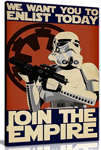 Bild/Druck auf Leinwand mit Motiv von Star Wars (Krieg der Sterne), Propaganda Enlist Join The Empire, Wandkunst, A0 91x61cm (36x24in) von Panther Print
