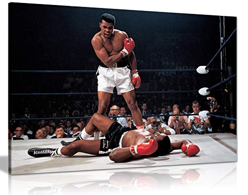 Kunstdruck auf Leinwand, Motiv Boxkampf Muhammad Ali gegen Sonny Liston, A0 91x61cm (36x24in) von Panther Print