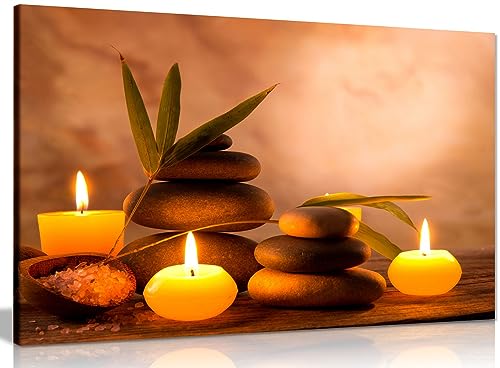 Kunstdruck auf Leinwand, Motiv: Aromatische Kerzen und Zen-Steine, 45,7 x 30,5 cm Kunstdruck auf Leinwand, Motiv: Aromatische Kerzen und Zen-Steine, 45,7 x 30,5 cm von Panther Print