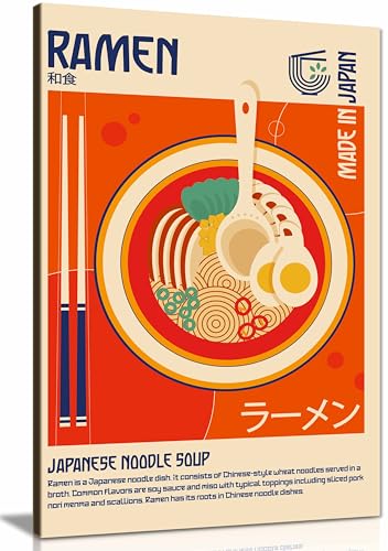 Ramen Japanischer Lebensmitteldruck, gerahmter Leinwanddruck, Bilder für Wände, Schlafzimmer, Wohnzimmer und Badezimmer, 91 x 61 cm Ramen Japanischer Lebensmitteldruck, gerahmter Leinwanddruck, Bilder für Wände, Schlafzimmer, Wohnzimmer und Badezimmer, 91 x 61 cm von Panther Print