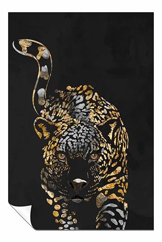 Schwarz-goldener Jaguar-Posterdruck, Bilder für Wände, Schlafzimmer, Wohnzimmer und Badezimmer, 31 x 20 cm Schwarz-goldener Jaguar-Posterdruck, Bilder für Wände, Schlafzimmer, Wohnzimmer und Badezimmer, 31 x 20 cm von Panther Print