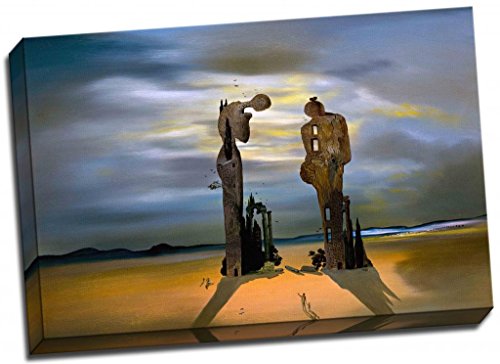 Unbekannt Große Salvador Dali Zwei Statuen Kunstdruck auf Leinwand Poster, 24 x 16 inches (61cm x 41cm) von Panther Print