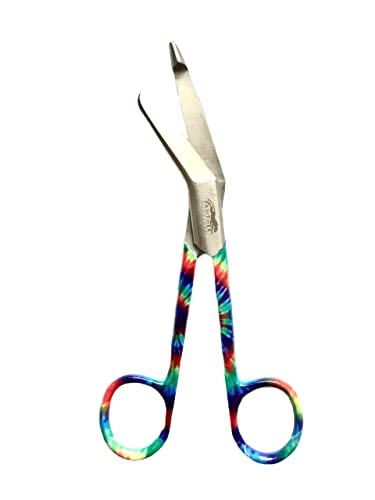Verbandschere aus Edelstahl, 14 cm, farbiges Muster, Erste-Hilfe-Schere, Regenbogenfarben von Panther Surgical