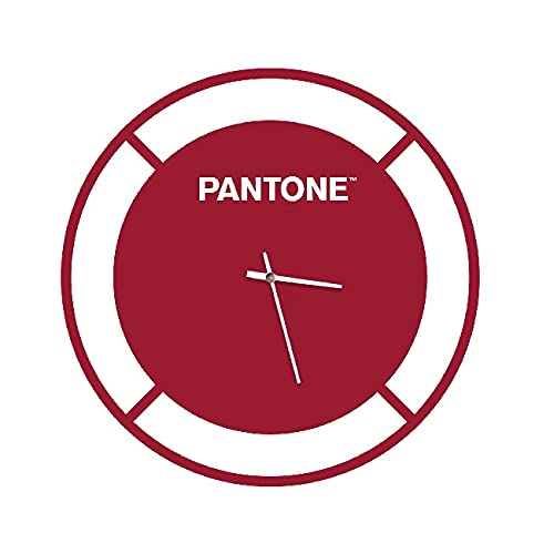 Pantone by Homemania Wanduhren, Metall, Burgunderrot/Weiß, 40x0,15x40 cm von Homemania