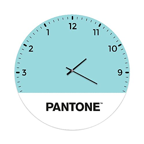 Homemania Runde Wanduhr für Wohnzimmer, Küche, Büro, blau, weiß, schwarz, Metall, 40 x 0,15 x 40 cm, Produktmaße: L 40 x P0,15 x A40 cm, 1,5 kg von Homemania