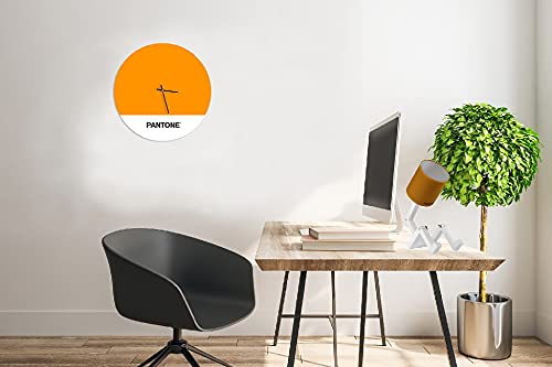 Homemania Tramonto Runde Wanduhr für Wohnzimmer, Küche, Büro, orange/weiß/schwarz, Metall, 40 x 0,15 x 40 cm, Maße: L 40 x P0,15 x A40 cm, 1,5 kg von Homemania