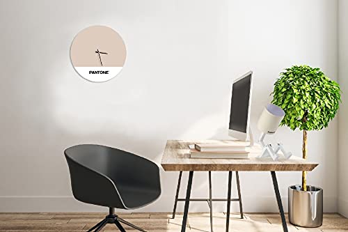 Homemania Tramonto Runde Wanduhr für Wohnzimmer, Küche, Büro, sandweiß/schwarz, Metall, 40 x 0,15 x 40 cm, Maße: L 40 x P0,15 x A40 cm, 1,5 kg von Homemania