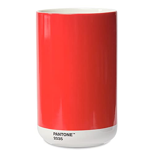 PANTONE Porzellan Vase mit Geschenkbox, Jar, dekorative hochwertige Blumenvase, 1 Liter, Red 2035 C von Pantone