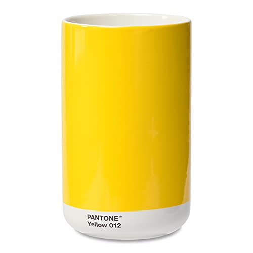 Pantone Porzellan Vase mit Geschenkbox, Jar, dekorative hochwertige Blumenvase, 1 Liter, Yellow 012 C von Pantone