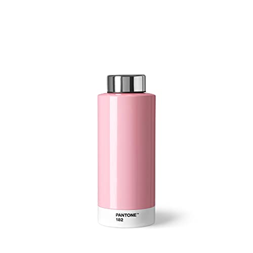 PANTONE Trinkflasche, doppelwandiger rostfreier Edelstahl mit Thermo-Funktion, auslaufsicher, 500 ml, Light Pink 182 von Pantone