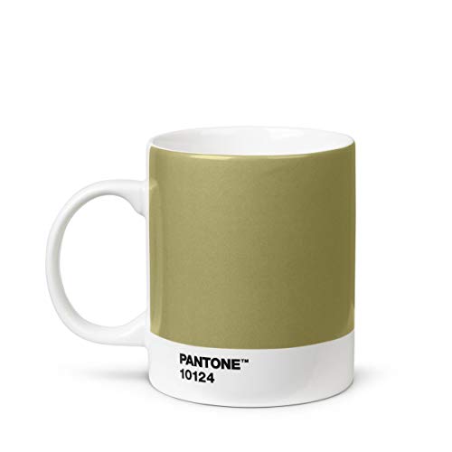 Pantone Porzellan Becher, Kaffeetasse 375 ml, mit Henkel, spülmaschinenfest, gold, 1 Stück (1er Pack) von Pantone