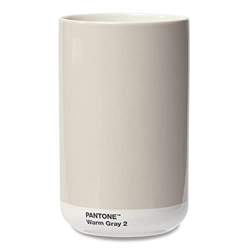 Pantone Porzellan Vase mit Geschenkbox, Jar, dekorative hochwertige Blumenvase, 1 Liter, Warm Gray 2 C von Pantone