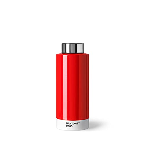 Pantone Trinkflasche, doppelwandiger rostfreier Edelstahl mit Thermo-Funktion, auslaufsicher, 500 ml, Red 2035 10112 von Pantone