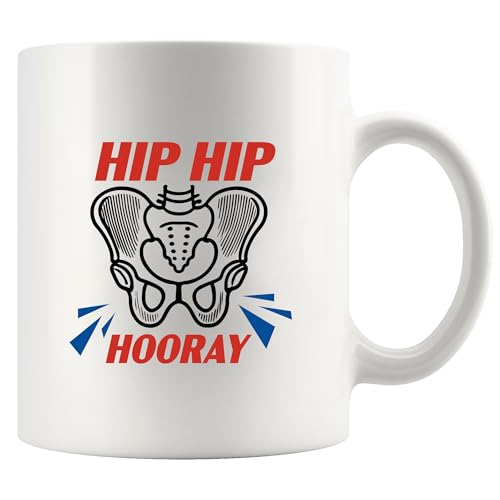 Hip Hip Huray Recovery Gifts Hip Replacement Get Well Gifts for Family Friends Chirurgie Patienten from Nurse Doctor Coffee Ceramic Mug 325 ml White von Panvola