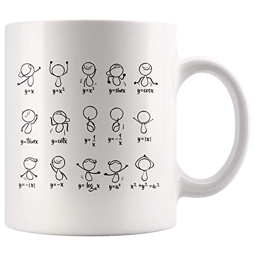 Panvola 'Algebra Dance ' Lustige Mathe-Kaffeetasse, humorvolle Tasse, 325 ml, Keramik-Kaffeetasse, tanzende Zahlen, Gleichung, Mathe-Lehrer, Studenten, Geschenkideen, weiße Tassen von Panvola