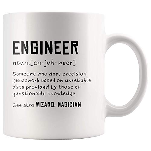 Panvola 'Engineer Definition Someone Who Does Precision ' Lustige Kaffeetasse für Ingenieurstudenten und neue lizenzierte Schmuggler (11 oz, weiß) von Panvola
