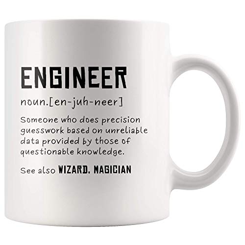 Panvola 'Engineer Definition Someone Who Does Precision ' Lustige Kaffeetasse für Ingenieurstudenten (11 oz, weiß) von Panvola