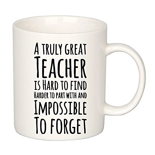 Panvola Kaffeetasse mit Aufschrift "A Truly Great Teacher Is Hard To Find ", 325 ml, Wertschätzung von Schülern, für Professor, Mentor, Coach, Keramiktasse, Weiß Panvola Kaffeetasse mit Aufschrift "A Truly Great Teacher Is Hard To Find ", 325 ml, Wertschätzung von Schülern, für Professor, Mentor, Coach, Keramiktasse, Weiß von Panvola