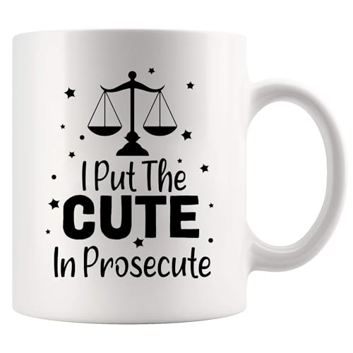 Panvola Keramiktasse mit Aufschrift "I Put The Cute In Prosecute Lawyers", Geschenk für Anwälte, Studenten, Abschluss, Anwalt, 325 ml, Weiß Panvola Keramiktasse mit Aufschrift "I Put The Cute In Prosecute Lawyers", Geschenk für Anwälte, Studenten, Abschluss, Anwalt, 325 ml, Weiß von Panvola
