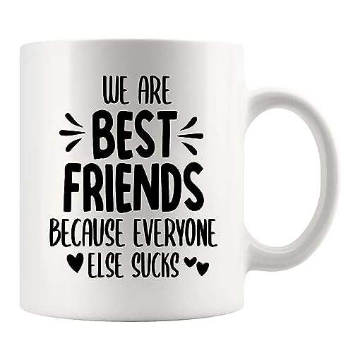 Panvola Keramiktasse mit Aufschrift "We Are Best Friends Because Everyone Else", Freundschaftsgeschenk für Frauen, Männer, Freunde, 325 ml, Weiß Panvola Keramiktasse mit Aufschrift "We Are Best Friends Because Everyone Else", Freundschaftsgeschenk für Frauen, Männer, Freunde, 325 ml, Weiß von Panvola