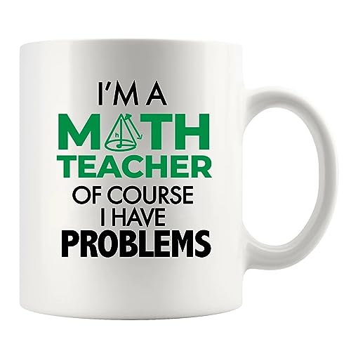 Panvola Lustige Keramik-Kaffeetasse mit der Aufschrift "I'm A Math Teacher Of Course I Have Problems, Mathematik-Professor", 325 ml, Weiß Panvola Lustige Keramik-Kaffeetasse mit der Aufschrift "I'm A Math Teacher Of Course I Have Problems, Mathematik-Professor", 325 ml, Weiß von Panvola