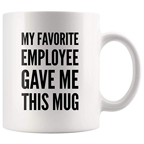 Panvola 'My Favorite Employee Gave Me This Mug ' Boss Gift Kaffeetasse, lustiges Geburtstagsgeschenk für Männer, Dame,für Kollegen, Teetasse aus Keramik (325 ml) von Panvola