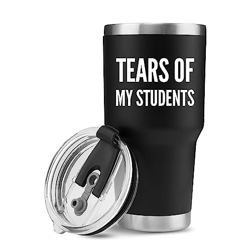Panvola Tears Of My Students Vacuum Insulated Mug for Teachers Student Gifts, College Teachers Gifts Travel Mug with Removable Lid and Straw (30 oz) von Panvola