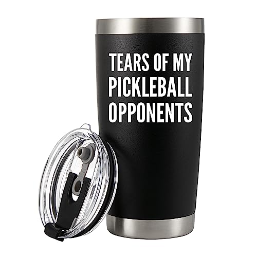 Panvola 'Tears of My Pickleball Opponents ' Sports Player Gifts Tumbler Vakuumisolierter Edelstahlbecher mit abnehmbarem Deckel und Strohhalm (20 oz) von Panvola