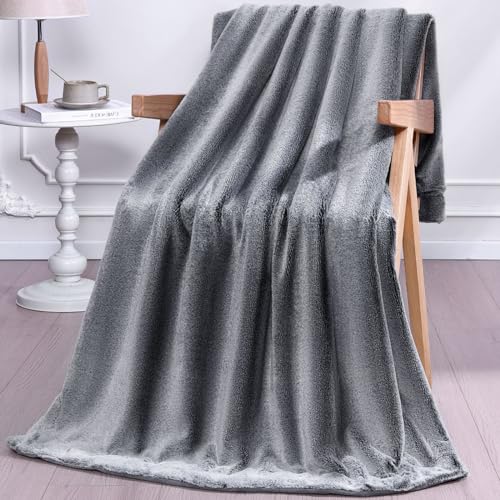 PanxHome Kuscheldecke Flauschig, 490GSM 130x160cm Dicke Decke Kaninchenfell Fleecedecke, Winter Wärmedecke Sofadecke, Hochwertige Wohndecke, Fleecedecke, Sofadecke, Tagesdecken, Beste Geschenkauswahl von PanxHome