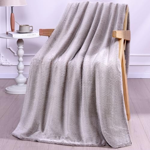 PanxHome Kuscheldecke Flauschig, 490GSM 130x160cm Dicke Decke Kaninchenfell Fleecedecke, Winter Wärmedecke Sofadecke, Hochwertige Wohndecke, Fleecedecke, Sofadecke, Tagesdecken, Beste Geschenkauswahl von PanxHome