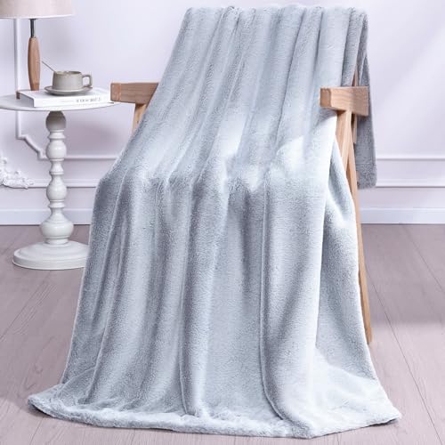 PanxHome Kuscheldecke Flauschig, 490GSM 130x160cm Dicke Decke Kaninchenfell Fleecedecke, Winter Wärmedecke Sofadecke, Hochwertige Wohndecke, Fleecedecke, Sofadecke, Tagesdecken, Beste Geschenkauswahl von PanxHome