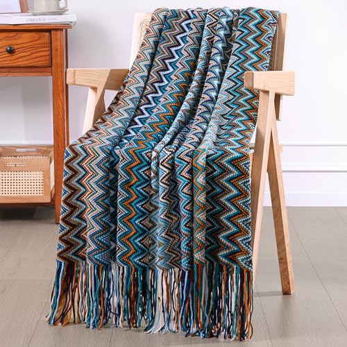 PanxHome Bohemian Kuscheldecke, 260GSM 130x160cm Wärmedecke Mit Fransen, Dekorative Winter Decke Für Heimdekoration, Sofadecke, Hochwertige Wohndecke, Fleecedecke, Tagesdecken, Beste Geschenkauswahl von PanxHome