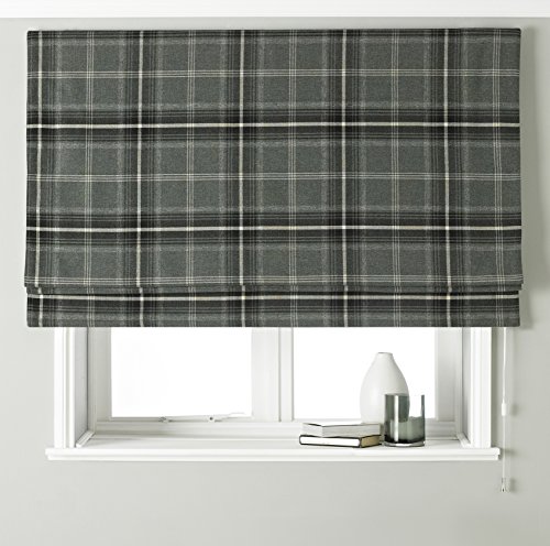 Paoletti AVIEMORE 153X137 Roman BLIND Gry, Polyester, Grau, 153x137cm von Riva Home