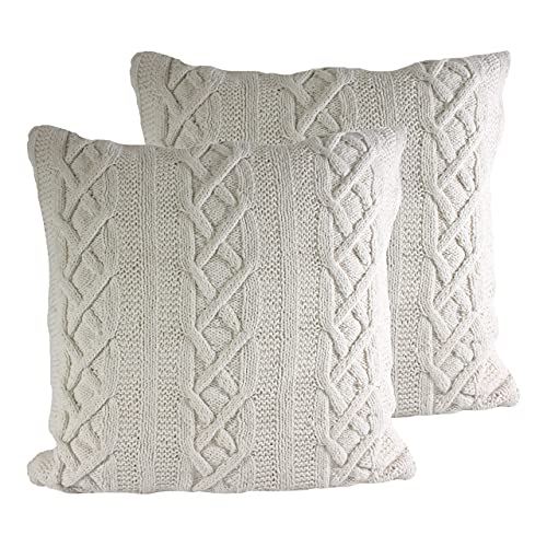 Paoletti Aran Kissen, Baumwolle, Sahne, 55 x 55cm, 2 Paoletti Aran Kissen, Baumwolle, Sahne, 55 x 55cm, 2 von Paoletti