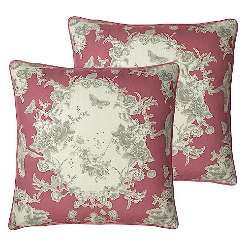 Paoletti Burford Kissen mit Blumenmuster, Polyester, gefüllt, 50 x 50 cm, Doppelpack von Paoletti