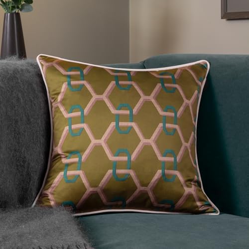 Paoletti Carnaby Gefülltes Kissen mit geometrischem Muster, Satin, federreich von Paoletti