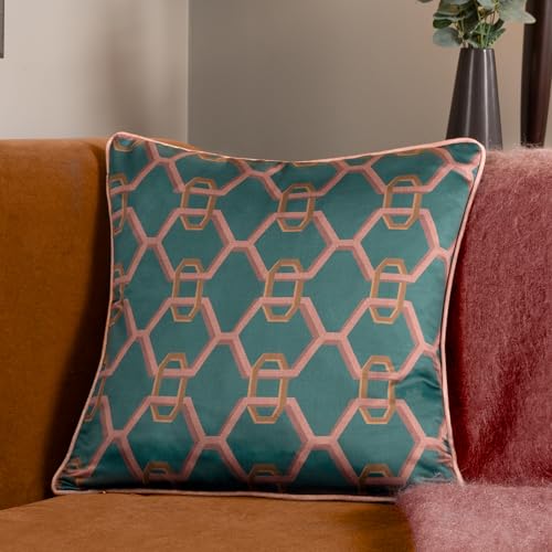 Paoletti Carnaby Gefülltes Kissen mit geometrischem Muster, Satin, federreich von Paoletti