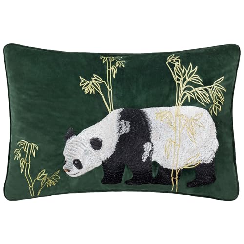 Paoletti Chuan Tranquil Panda Samtkissen mit Polyesterfüllung – Smaragd – 40 x 60 cm Paoletti Chuan Tranquil Panda Samtkissen mit Polyesterfüllung – Smaragd – 40 x 60 cm von Paoletti