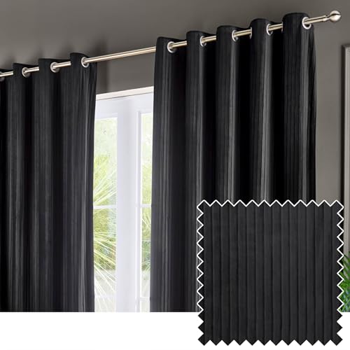Paoletti Corinthian Samt-Ösenvorhang-Paar – Schwarz – 229 x 183 cm Paoletti Corinthian Samt-Ösenvorhang-Paar – Schwarz – 229 x 183 cm von Paoletti