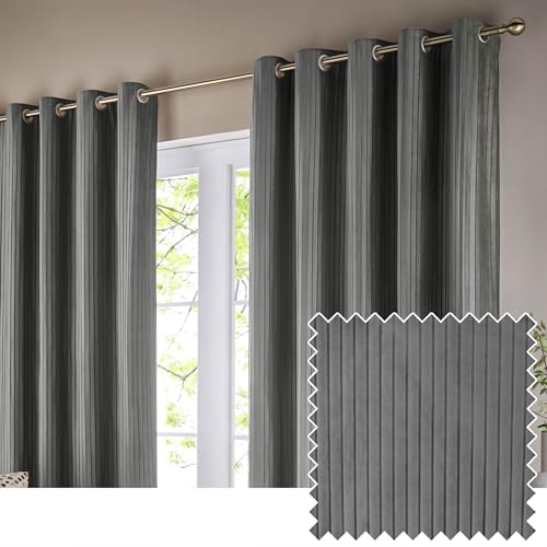 Paoletti Corinthian Samt-Ösenvorhang-Paar – Taubengrau – 168 x 183 cm Paoletti Corinthian Samt-Ösenvorhang-Paar – Taubengrau – 168 x 183 cm von Paoletti